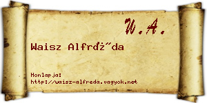 Waisz Alfréda névjegykártya